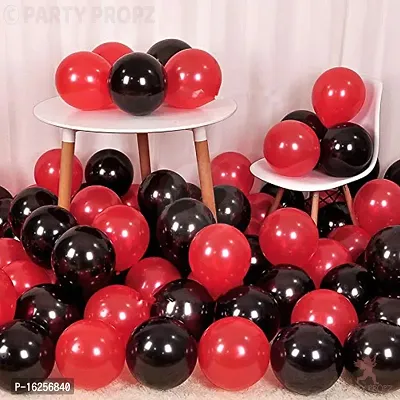 KridoGolden Latex  Confetti balloons for birthday decoration items - 18Pcs Pack balloons for birthday (BLACK RED)-thumb5