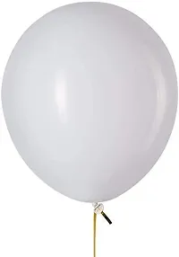 Krido Premium Latex Balloons Pack of 50 White Balloons for Decoration (White)-thumb1