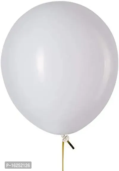 Krido Premium Latex Balloons Pack of 50 White Balloons for Decoration (White)-thumb2