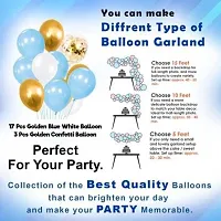 Krido Birthday Decorations Kit/ White Net For Decoration-26Pcs Blue And Golden Balloon (Set of 26)-thumb2