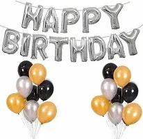 Krido Happy Birthday Decoration Kit Combo 51 Pcs for Black, Golden and Silver Metelic Premium Balloon-thumb1