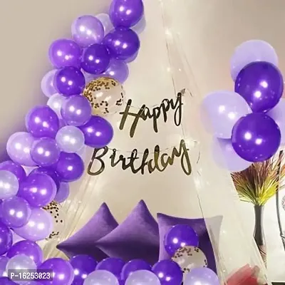 Krido White Decoration Net With Led Lights - Cabana Tent Birthday Decoration Set White Net for Cabana Theme Party with LED Lights For Decoration/Birthday Decorations Kit-26Pcs Purple And Gold Balloon (Set of 26)-thumb0