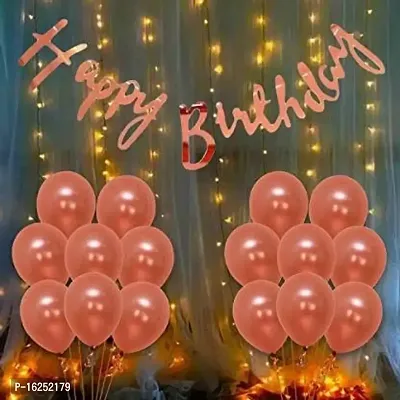 Krido Rose Gold Birthday Decoration Kit - 52Pcs Happy Bday Banner