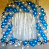 KridoGolden Latex  Confetti balloons for birthday decoration items - 18Pcs Pack balloons for birthday (BLUE GRAY)-thumb1