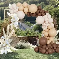 Krido Printed Pastel White,Cream Beige  Dark Brown Chocolate Coffee Balloons Kit - 50Pcs Balloon (Multicolor)-thumb2