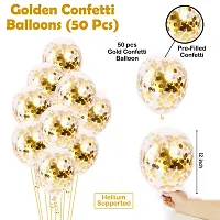 KridoGolden Latex  Confetti balloons for birthday decoration items - 18Pcs Pack balloons for birthday (BLACK YELLOW)-thumb1