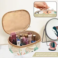 Fashionable High Quality Makeup Kit Box, Storage Case, Spacious Interior Vanity Box (Cream Floral, Multicolour)-thumb1