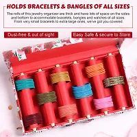 Elegant Bangle Box 6 Rods Bridal Organizer Vanity Box(Rose Red)-thumb3