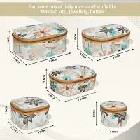 Fashionable High Quality Makeup Kit Box, Storage Case, Spacious Interior Vanity Box (Cream Floral, Multicolour)-thumb4