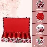 Elegant Bangle Box 6 Rods Bridal Organizer Vanity Box(Rose Red)-thumb2