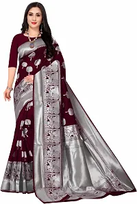 Elegant Maroon Art Silk Kanjeevaram Saree with Blouse piece-thumb2