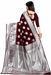 Elegant Maroon Art Silk Kanjeevaram Saree with Blouse piece-thumb3