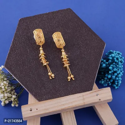 Golden Brass  Jhumkas Earrings For Women-thumb0