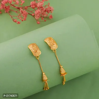 Golden Brass  Jhumkas Earrings For Women-thumb0