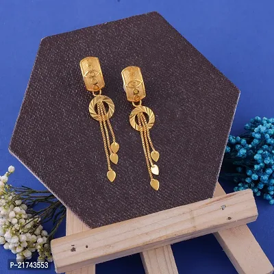 Golden Brass  Jhumkas Earrings For Women-thumb0