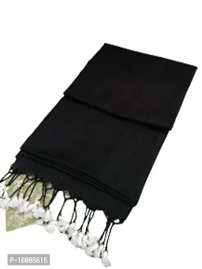 Stylish Khadi Cotton Black Solid Saree For Women