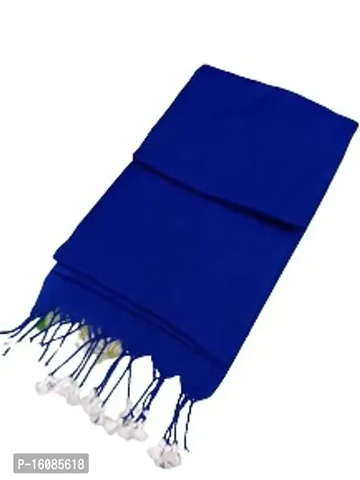 Stylish Khadi Cotton Royal Blue Solid Saree For Women