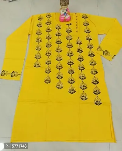 Reliable Yellow Silk Embroidered Ankle Length Kurta For Men