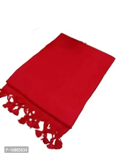 Stylish Khadi Cotton Red Solid Saree For Women-thumb0