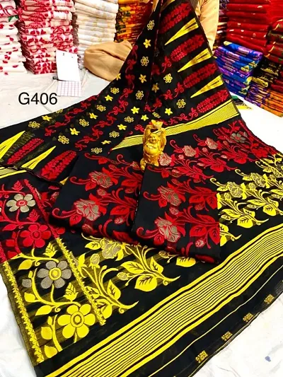 Glamorous Art Silk Saree with Blouse piece 