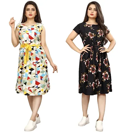 Fancy Printed Casual wear Dress Combo of 2