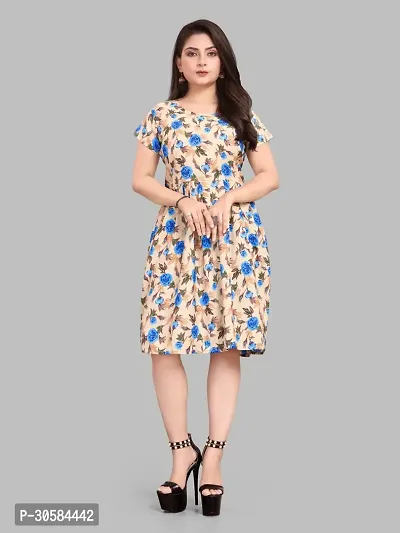 Stylish Crepe Dress For Women-thumb0