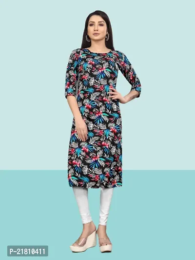 Stylish Multicoloured Crepe Printed Dress For Women