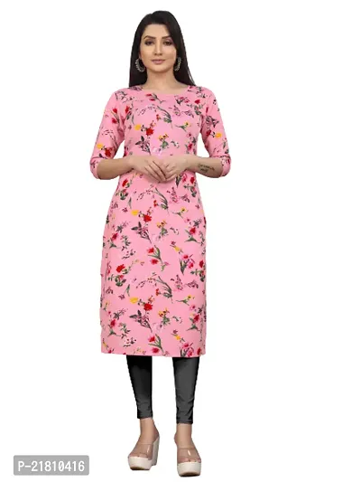 Stylish Multicoloured Crepe Printed Dress For Women