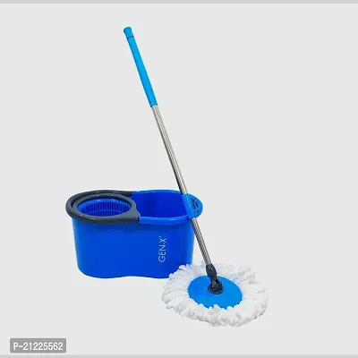 GEN-X  Blue  Bucket Spin Mop with 2 Refills.(Pack of 1)-thumb0