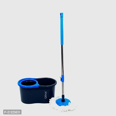 GEN-X Bucket MOP (Black) with Wheels and 2 MIRCOFIBER Refills