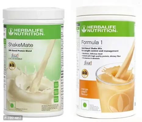 HERBALIFE Weight Loss Combo With Shake mate Vanilla And Formula 1 Shake Mix Orange Flavor For Weight Loss Combo  (1000 GM)-thumb0