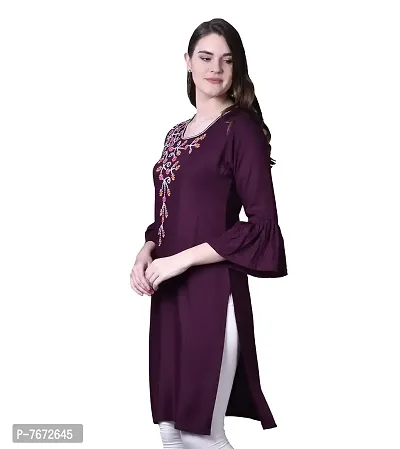 Ziva Fashion Women Cotton Rayon Embroidered Kurta-thumb5