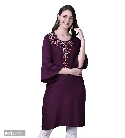 Ziva Fashion Women Cotton Rayon Embroidered Kurta