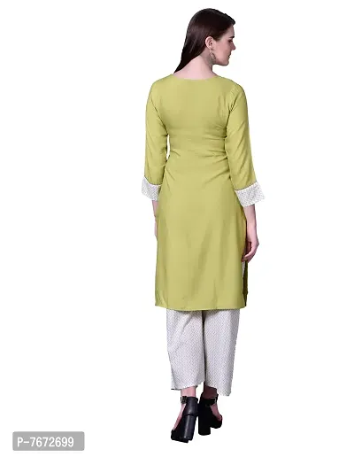 Ziva Fashion Women Embroidered Kurta and Palazzo Set Cotton Rayon Blend-thumb5