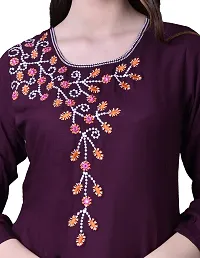 Ziva Fashion Women Cotton Rayon Embroidered Kurta-thumb2