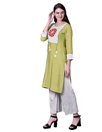 Ziva Fashion Women Embroidered Kurta and Palazzo Set Cotton Rayon Blend-thumb2