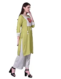 Ziva Fashion Women Embroidered Kurta and Palazzo Set Cotton Rayon Blend-thumb3