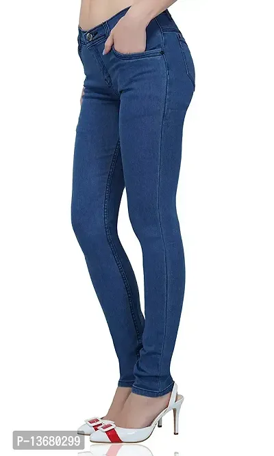 Luxsis Women's Skinny Fit Jeans (L_PlainHW-36 - Copy_Blue_36)-thumb2