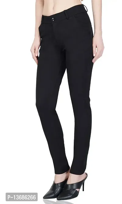 Luxsis Women's Slim Fit Formal Trousers (L-TROUSER-BLK-28_Black_28)-thumb3