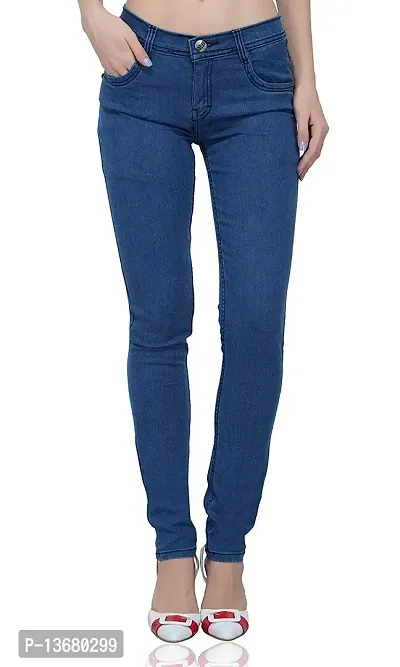Luxsis Women's Skinny Fit Jeans (L_PlainHW-36 - Copy_Blue_36)-thumb0