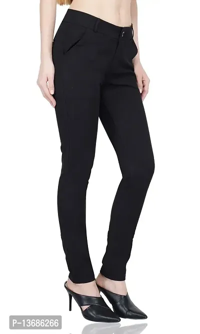 Luxsis Women's Slim Fit Formal Trousers (L-TROUSER-BLK-28_Black_28)-thumb2