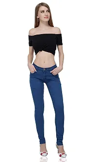 Luxsis Women's Skinny Fit Jeans (L_PlainHW-36 - Copy_Blue_36)-thumb3