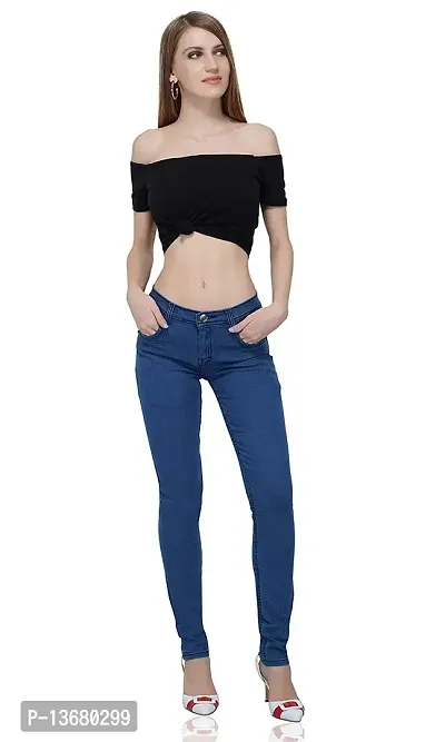 Luxsis Women's Skinny Fit Jeans (L_PlainHW-36 - Copy_Blue_36)-thumb4