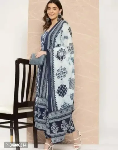 Stylish Grey Rayon Printed Kurta Bottom Set For Women-thumb0