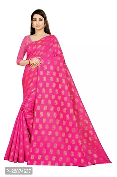 Stylish Organza Pink Woven Design Saree with Blouse piece For Women