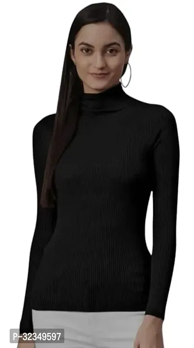 Elegant Black Cotton Solid Top For Women-thumb0