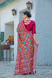 Stylish Multicoloured Cotton Silk Digital Print Saree With Blouse Piece For Women-thumb3