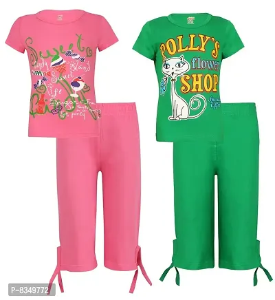 Buy SINI MINI Girls Colorful Plain Capri Set(Pack of 2) Online In India At  Discounted Prices
