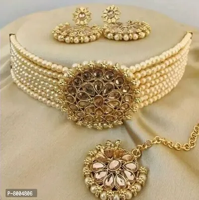 Crystal party wear jewellery set for women girls-thumb0