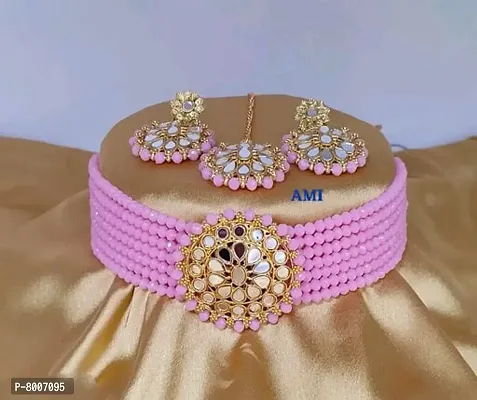 Party wear mirror jewellery set for women